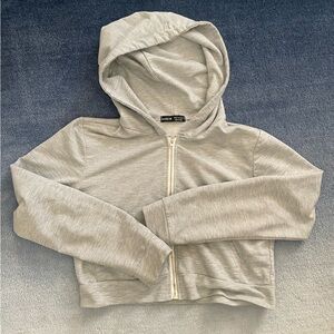 Grey cropped hoodie